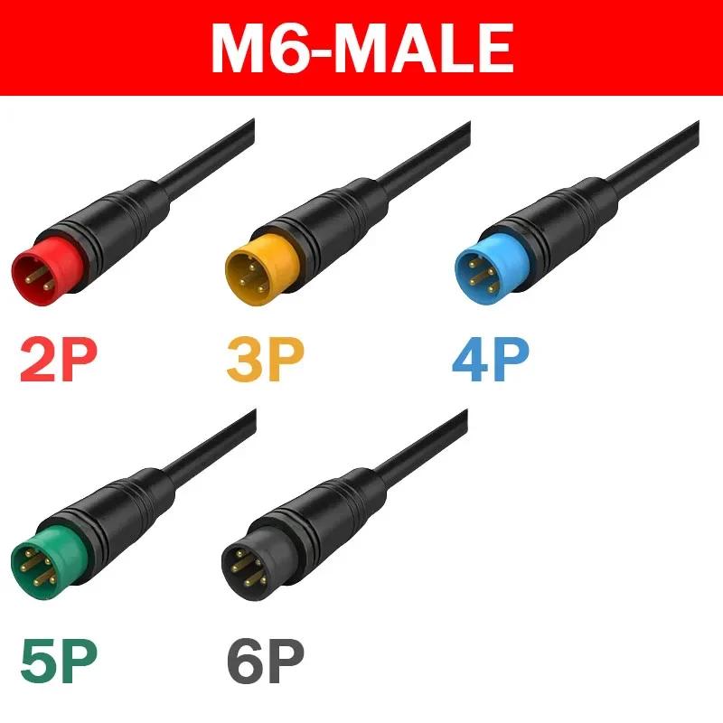 Julet impermeável de bicicleta elétrica, Butt Joint Plug, Docking Tipo Ebike Display Cabo Conector Fio, 2 Pin, 3 Pin, 4 Pin, 5 Pin, 6Pin, 20cm, M6, M8 - Image 1