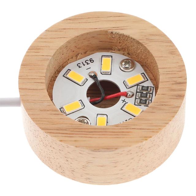 Suporte Elegante para Lâmpada de Cristal com Base de Madeira para Mesa de Noite e Exposição