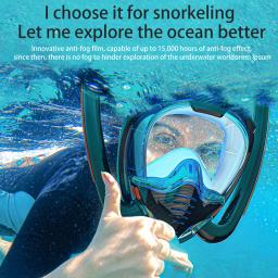 Tubo duplo Silicone Snorkeling Máscara, Full Dry Mergulho Máscara, Adultos Óculos de Natação, Auto-contido, Subaquática Respirável - Image 2