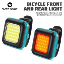 West biking luz da bicicleta aviso de segurança luzes traseiras dianteiras tipo-c carregamento usb lanterna traseira da bicicleta farol acessórios de ciclismo - Image 1