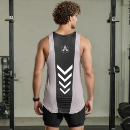 Regata de ginástica sem mangas masculina, Camisa de treinamento de corrida, Musculação Muscular Workout Vest, Man Gym Clothes - Image 3