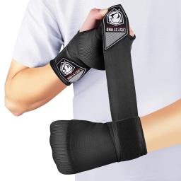 1 par de gel boxe luvas envoltório mão ajustável meio dedo luvas de apoio com alça de pulso longa MMA boxe mão engrenagem protetora - Image 1
