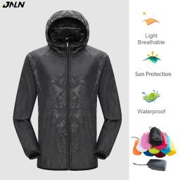 JNLN-Jaquetas impermeáveis para homens e mulheres, Quick Dry, Camping Windbreaker, Unisex Outdoor Trekking Raincoat, Roupas anti UV embaláveis - Image 1