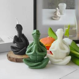 Silicone Meditação Tartaruga Moldes, Molde De Vela De Aromaterapia Com As Mãos Juntas, Decoração De Gesso, Ferramentas De Arte - Image 3