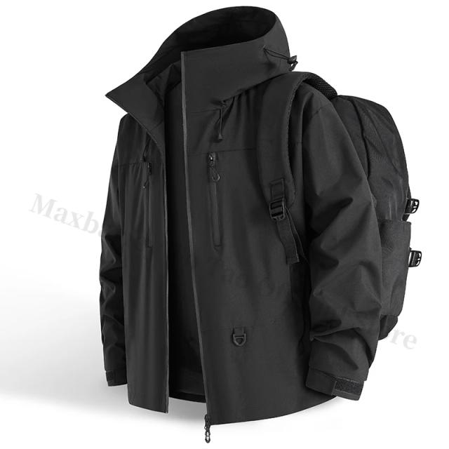 Jaqueta Masculina/Feminina Impermeável para Caminhada, Motocross e Camping com Capuz