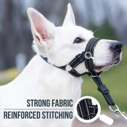 Focinho de liberação rápida para cão, Cabeçada de cabeça com alça de segurança, Focinho anti-mordida do cão, Para parar o cão puxando a trela - Image 3