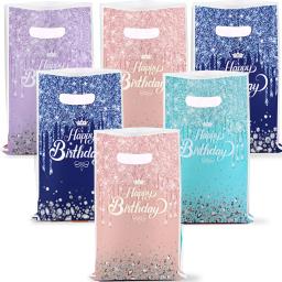 Saco de presente plástico para festa de aniversário, embalagem Popp Pearlescent, caixa de presente de doces infantis, embalagem de banquete, 10-50pcs por lote - Image 1