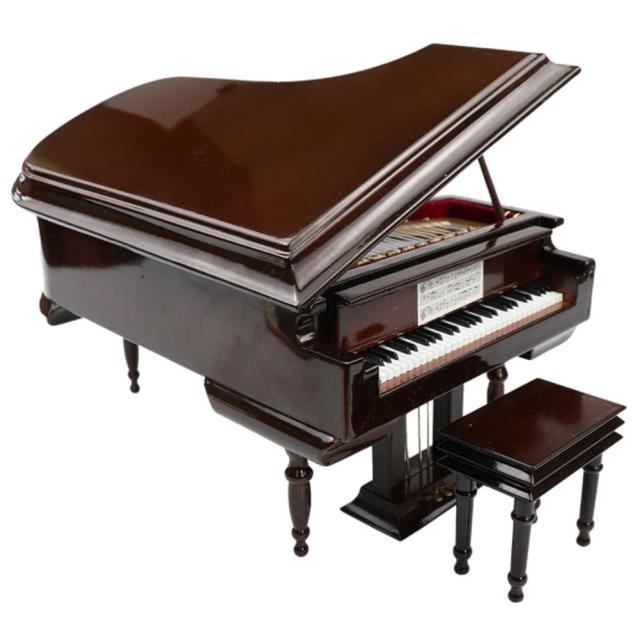Miniatura de Piano de Cauda em Kit com Cadeira, Decoração Elegante para Casa e Escritório
