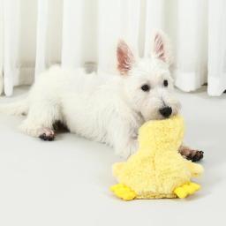 Brinquedo de pelúcia pato amarelo para cão e gato, treinamento interativo, brinquedos de pelúcia, bonito, sem preenchimento, mastigação, Pet Shop - Image 2
