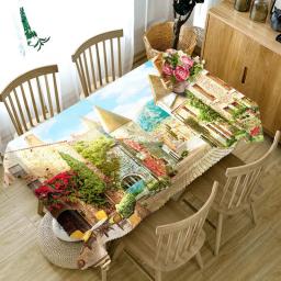 toalha de mesa e guardanapo decoração cozinha mesa posta toalha de mesa e acessórios Cidade rua flor paisagem padrão 3d impressão restaurante toalha de mesa retangular dustproof decoração para casa cozinha toalha - Image 5