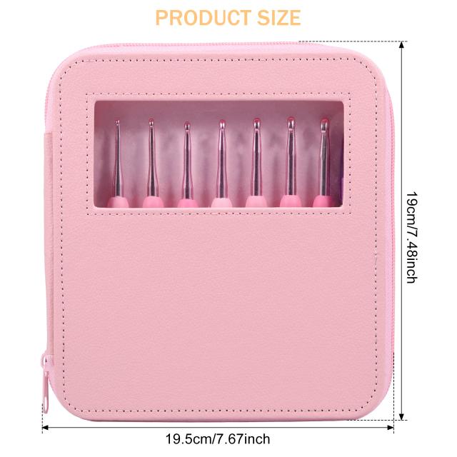 Kit de Agulhas de Crochê Ergonômicas com 8 Peças e Alças Macias, Ideal para Iniciantes com Capa de PU