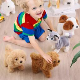 Cães de brinquedo do bebê que caminham e esques cauda balançando pelúcia interativa eletrônica animais de estimação filhote de cachorro montessori brinquedos para meninas crianças - Image 1