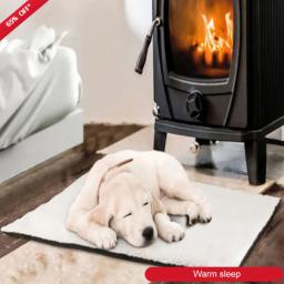 Cobertor macio auto-aquecido para animais, colchão quente para dormir, cães pequenos e médios, cama de caxemira coral, artigos para animais de inverno - Image 3