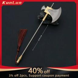 Water Margin TV Periféricos Machado Modelo Metálico, Arma Antiga Chinesa, Aço Real, Eixos de Espada, Brinquedos Colecionáveis para Menino, 22cm - Image 1