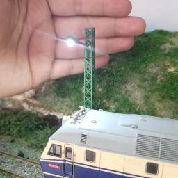 1:87 escala de ho torre ferroviária luz mini simulação luz ferroviária modelo areia tabela cena acessórios trem farol preto 10cm - Image 6