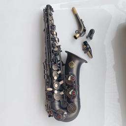 Novo saxofone alto e-flat preto fosco sax alto bocal ligadura reed pescoço instrumento musical com caso - Image 2