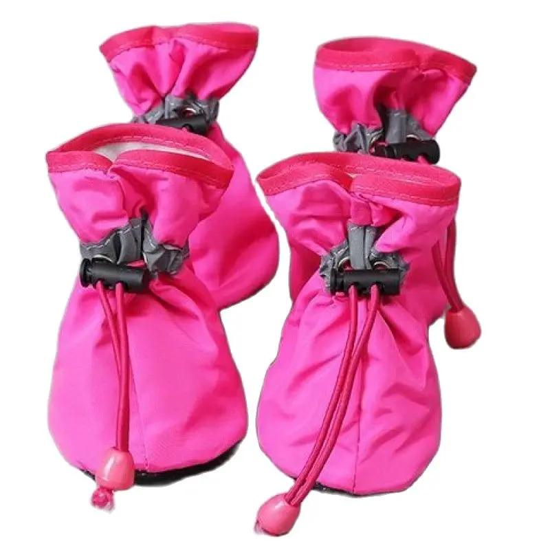 Botas de chuva antiderrapantes impermeáveis para animais de estimação, calçado para cães e gatos pequenos, botas para cachorros, acessórios para pata, 4 peças por conjunto - Image 1