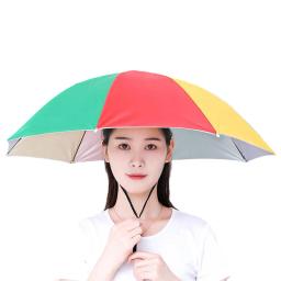 Guarda-chuva de pesca impermeável dobrável, proteção solar, resistente ao vento, espessado ajustável, ao ar livre grande peixe Headwear, 69cm - Image 2