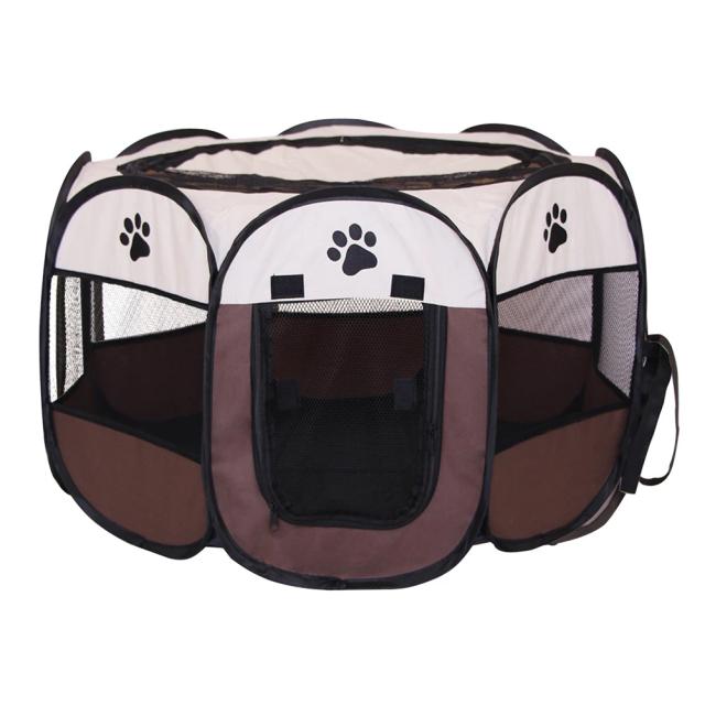 Cerca Dobrável Impermeável para Pets: Barraca para Cães e Gatos com Casa Abajur Integrada