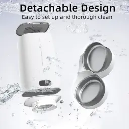 ROJECO-Alimentador Automático Pet, Dispensador Inteligente Kibble Food, Controle Remoto, Auto Wi-Fi, Alimentador Duplo para Cães e Gatos, Acessórios Pet - Image 4