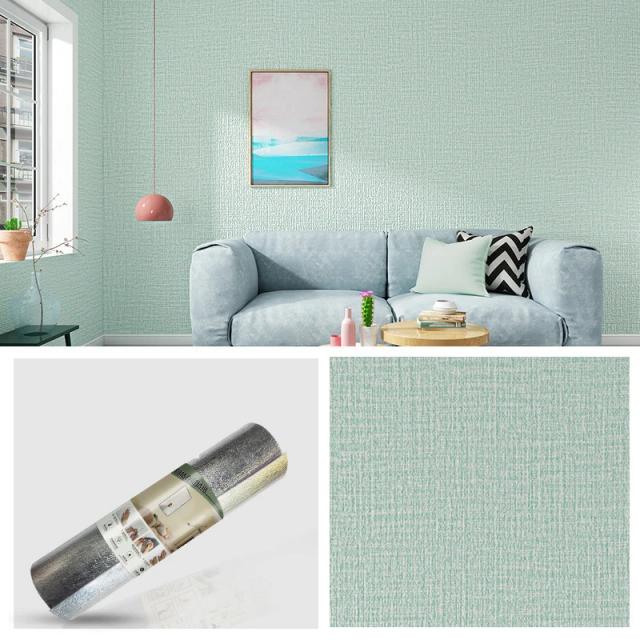 Espuma de Algodão Adesiva para Parede com Estilo Linho e Isolamento Aluminizado - Decoração à Prova d'Água para Quarto e Sala de Estar