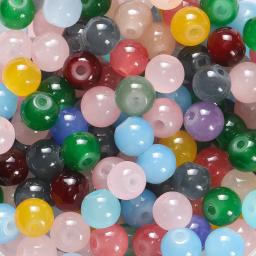 200 pçs/lote 6mm contas de vidro para fazer jóias materiais diy acessórios pulseiras chaveiro artesanato suprimentos espaçador grânulo jóias - Image 1