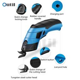 Tesoura Elétrica para Máquina De Corte De Pano, Carregamento De Lítio, Costura De Couro, Tesoura De Alfaiate, Lâmina De Aço De Tungstênio, Ferramenta De Mão Portátil - Image 3