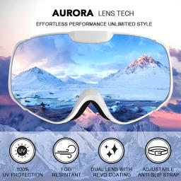 OTG Anti-Fog Ski Goggles para homens e mulheres, snowboard, skate, snowmobile, dupla camada, lente esférica, óculos de neve, M4 - Image 2