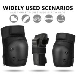 Almofadas de joelho e cotovelo para adultos e crianças, equipamento de proteção para patinação de patins, protetor de pulso, skate 6 em 1 - Image 5