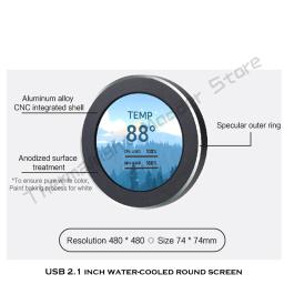 PC CPU AIO Water Cooler Monitor, 2.1 "Expandir Tela, UI + Jogador Dinâmico Fundo, 480x480R Unidade de Software Rotativo - Image 2