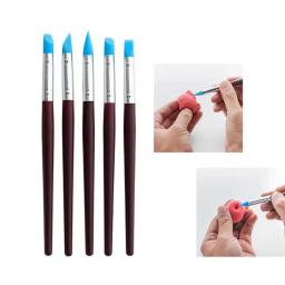 Silicone Clay Sculpting Ferramentas para Modelagem e Pontilhar, Nail Art, Olaria Argilas Ferramenta, DIY Escultura, Cerâmica Escultura, Escova, 5pcs por conjunto - Image 2