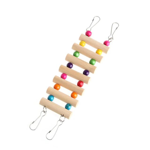 Escada de Madeira para Pássaros de 18cm - Brinquedo Ideal para Periquitos e Papagaios