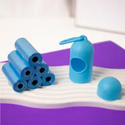Sacos de cocô com dispensador, saco de lixo coletor para cachorro, Cat Pooper Scooper, rolos pequenos, limpeza ao ar livre, suprimentos para animais, 6 rolos, 90pcs - Image 2