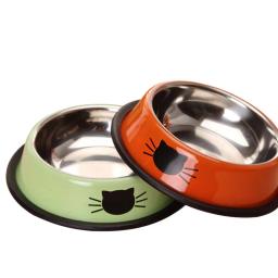 Tigelas De Alimentação De Animais De Estimação De Aço Inoxidável Anti-slip Anti-derramamento Dog Bowl Durável Anti-queda Cat Puppy Feeder para Puppy Teddy Kitten - Image 1