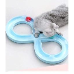 Brinquedo de túnel interativo para gato, Design do túnel, girando bolas, 8 Shaped Pet Toys, Turntable Track, Turntable Figura - Image 5