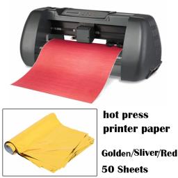 Hot Stamping Foil Paper, Laminação Transferência, Elegance Lasers, Artesanato Impressora, A4, Dourado, Prata, Vermelho, Laminador, 50Pcs - Image 1