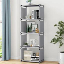 Cubo Armazenamento Organizador Estante, Estante portátil com pano de tecido nas costas, Sala de estar, Sala de estudo, Quarto - Image 2