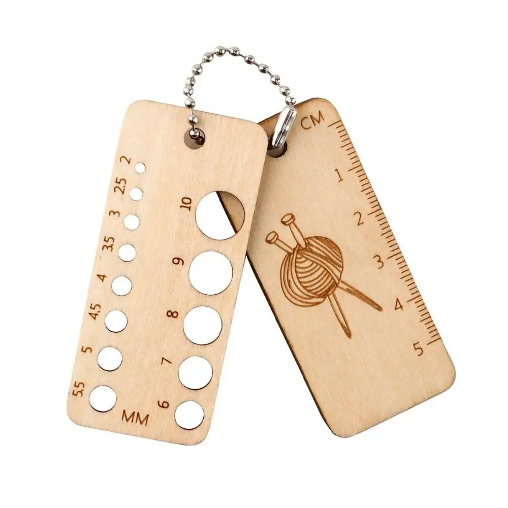 Marcadores De Ponto De Tricô De Madeira, Calculadora De Tricô, Régua De Medição De Densidade, Ferramentas De Medição De Tecelagem DIY - Image 1