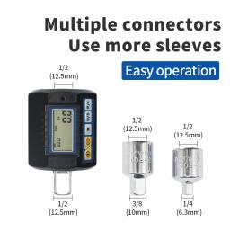 Shahe adaptador de torque digital, unidade de 1/2 ", inclui adaptadores para chave de torque eletrônica de 3/8" e 1/4", conjunto de bicicleta, reparo de carro, bicicleta - Image 3