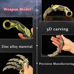 Canivete de garra Valorant Rgx de 6,3 polegadas, modelo de artesanato de metal com suporte de exibição, jogo de repeti, arma corporal Karambit, brinquedos de faca de trem ao ar livre - Image 4