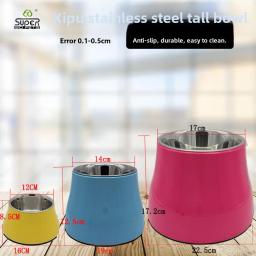 Tigela super versátil de aço inoxidável para cães, alimentador para animais de estimação, suporte alto, tigelas médias e pequenas, uso duplo, restrito - Image 4