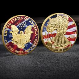 Moeda de lembrança da Estátua da Liberdade, Moedas Desafio, Moedas Pintadas América, 1oz, Presente Fino de Ano Novo, Coleção Requintada - Image 3