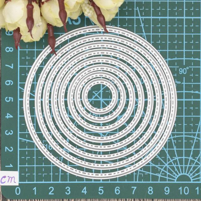 Conjunto de Cortadores de Metal Redondo para Scrapbooking e DIY em Papel Cardstock