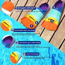 Confortáveis nadadeiras de silicone para crianças e adultos, tamanho adequado para iniciantes em natação, mergulho, ideal para atividades aquáticas - Image 1