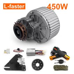 Kit de Conversão E-Bike com Punho do Acelerador Torção, Montagem Lado Esquerdo, Rotor do Freio a Disco, Rotor Elétrico, E-Bike, L-more, 24V, 450W - Image 1