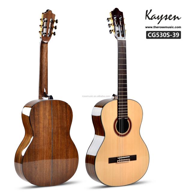 Guitarra Clássica China Handmade de 39 Pol. em Solid Spruce com Alto Brilho e 6 Cordas