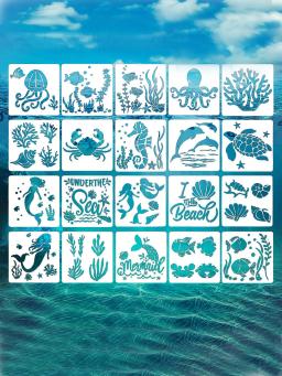 Plástico Desenho Stencils Set for Kids, Pintura Stencil Templates, Artesanato, Escola Projetos de Arte, 20 Pcs - Image 5