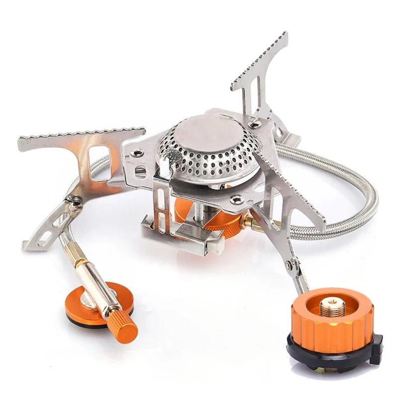 Fogão a gás de acampamento portátil, Fogão dobrável ao ar livre, Equipamento turístico para cozinhar, caminhadas, piquenique, 3500W - Image 1