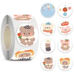 Urso bonito rótulos de selagem adesivo, embalagem envelope, adesivos decorativos, presente das crianças, criança, obrigado, 100-500pcs - Image 1
