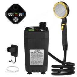 Bomba de chuveiro para acampar, kit de chuveiro ao ar livre, chuveiro acampamento com tela cheia, display digital inteligente, ajustável, 6000mAh - Image 2